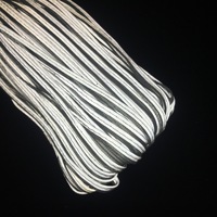 Bande réfléchissante argentée haute visibilité à coudre, en vinyle, avec cordon élastique double face en tissu polyester, pour la confection de dispositifs de protection individuelle (DPI) - Vente en gros