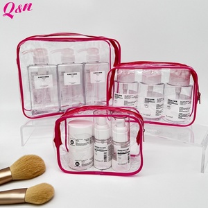 Nueva bolsa de maquillaje de viaje de PVC transparente grande a estrenar bolsa de cosméticos transparente de playa impermeable con cremallera para uso en el inodoro - Product Image 6