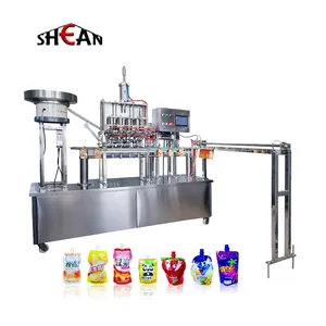 Juice Grease Sauce Stand Up Bag Filler Machine Spout Pouch Filling Sealing Packing Machine