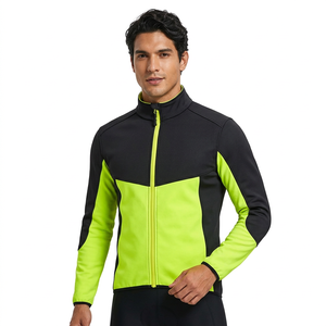 Chaqueta de Ciclismo para Hombre, Negra y Verde Lima, con Cierre Completo, Manga Larga, Resistente al Viento, Ropa Deportiva para Ciclismo de Montaña, OEM, Tallas Grandes - Product Image 1
