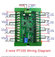 Module de capteur de température 8 canaux DC 8-30V PT100 RTD RS485 Modbus RTU, capteur de platine -40~500°C, mesure de tension
