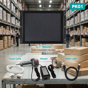 Monitor Táctil Industrial Premium USB 4:3, Monitor con Pantalla Táctil y Soportes de Montaje en Panel - Product Image 1