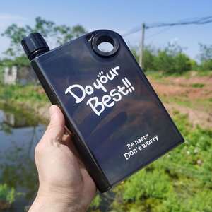 Bouteille d'eau en plastique personnalisée avec logo, format carnet A5, facile à transporter, pour la gym, avec emballage externe - Product Image 2