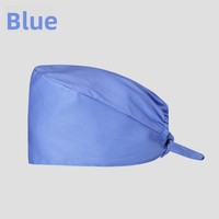 Topi Bedah 100% Katun Bergaris Dapat Disesuaikan Unisex untuk Perawat Ruang Operasi, Gigi, dan Kemoterapi untuk Pria Wanita