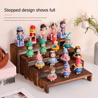 Rak Display Kayu Solid Tunggal, Organizer Meja, Rak Model Figurine, Stand Boneka Blind Box, Stand Bunga Sukulen, Grosir