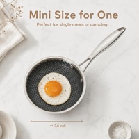 Poêle à frire mini en acier inoxydable SUS 316L, surface alvéolée antiadhésive, compatible induction, gaz, plaque chauffante électrique, passe au lave-vaisselle