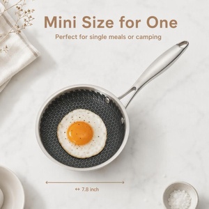 Mini Sartén Antiadherente de Acero Inoxidable SUS 316L con Diseño de Panal de Abeja, Apta <span class=keywords><strong>para</strong></span> Cocina de Inducción, Gas y Eléctrica, Apta <span class=keywords><strong>para</strong></span> Lavavajillas - Product Image 4