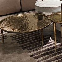 Table basse moderne de luxe en acier inoxydable doré, mobilier pour appartement, salon, bureau JS-stone JS-CT015