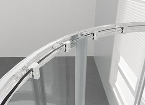 Nueva <span class=keywords><strong>cabina</strong></span> de <span class=keywords><strong>ducha</strong></span> en forma de abanico con <span class=keywords><strong>ruedas</strong></span> de rodillo de marco de acero inoxidable y vidrio templado para baños de hotel - Product Image 5