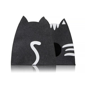 Eco-friendly Foldable Cat Bed Cartoon Cat Face Felt Pet Nest Bag Pet Condos Cat <b>House</b> Removable & Washable Polyester Fill - Product Image 4