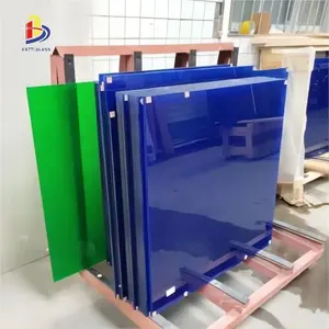 Decorative blue green colored laminated glass for sale