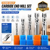 Fresa de compresión de carburo sólido de 2 filos (arriba-abajo) para router CNC, vástago de 4mm, 6mm, 1/4, 3/8 para corte de madera, MDF, contrachapado, OEM