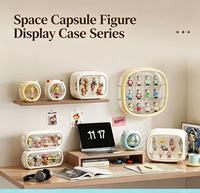 Vitrine Murale Anti-Poussière Tendance pour Figurines Capsule Spatiale – Organisateur Transparent pour Figurines Pop Mart, à Poser sur le Bureau ou à Fixer au Mur