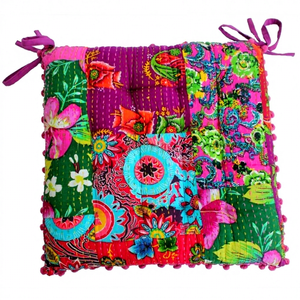 Coussin de siège de chaise de bureau en coton uni de designer avec fonction de massage, fait main - Product Image 1