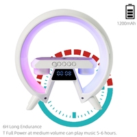 Multifuncional G Shape RGB Atmósfera LED Alarma Cock Recargable BT5.3 Altavoces inalámbricos para accesorios para el hogar