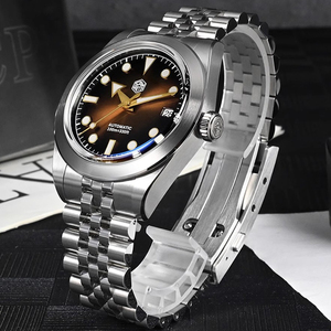 นาฬิกาข้อมือผู้ชายดีไซน์หรูหราแบรนด์ส่วนตัว ระบบอัตโนมัติ กันน้ำ 10 ATM รับทำโลโก้ นาฬิกาดำน้ำแบบกลไก - Product Image 1