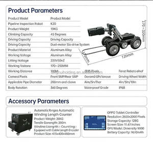 Robot d'inspection de canalisations, machine d'inspection de <span class=keywords><strong>tuyaux</strong></span>, robot détecteur intelligent pour projets de canalisations - Product Image 5