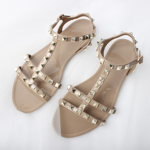 Sandalias de playa de gladiador con correa al tobillo y remaches, tacón cuadrado de 6 cm, de PU resistente, sin cordones, para verano y otoño, diseño de diseñador, a la moda 2026 - Product Image 2