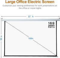 Écran de projection électrique télécommandé de 100 pouces, 120 pouces, 150 pouces, avec bordure en verre perlé, format 16:9, non personnalisé, garantie d'un an