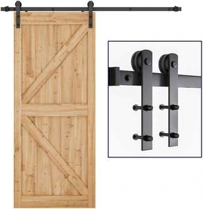 WEKIS Kit de Herrajes para Puertas Correderas de Granja, de Doble Riel, de Hierro, de Alta Resistencia, para Exterior, con Sistema de Deslizamiento Industrial y Función de Bypass, para Gabinetes - Product Image 3