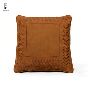Housse de coussin <span class=keywords><strong>en</strong></span> similicuir de qualité supérieure, broderie tressée de luxe, coussin décoratif 3D <span class=keywords><strong>en</strong></span> relief <span class=keywords><strong>pour</strong></span> <span class=keywords><strong>canapé</strong></span> et décoration d'hôtel (45x45cm, PU) - Product Image 6