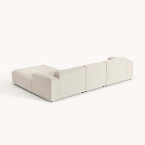 Divano Angolare Modulare a L in Tessuto Beige Moderno, Divano Letto Minimalista, <span class=keywords><strong>Arredamento</strong></span> Morbido per Casa, Appartamento, Soggiorno, Hotel, Villa - Product Image 6