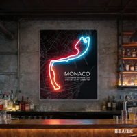 Enseigne néon LED personnalisée Circuit de Monaco pour la décoration de garage ou de bar