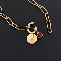Collares con Iniciales EMANCO, Letras del Alfabeto, Acero Inoxidable, Cadena de Eslabones para Mujer, Gargantilla Moderna y Minimalista, Joyería para Fiestas