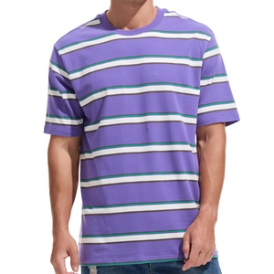 T-shirt tendance pour homme à rayures, col rond, coupe oversize, 160/300 grammes, 100% coton, impression par sublimation, coupe classique, OEM/ODM - Product Image 3