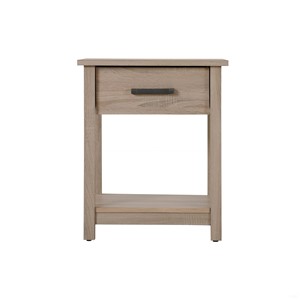 Contemporary Nightstand In Sandalwood With <b>Drawer</b> And Shelf For Bedroom Storage - Product Image 4