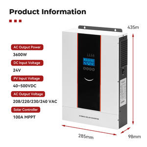 <span class=keywords><strong>Inverter</strong></span> Solari 1.2kW/3.6kW/5.0kW/6.5kW Ibridi Monofase 12V/24V/48V Onda Sinusoidale Pura LCD 94% Efficienza IP21 240VAC - Product Image 4