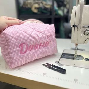 Cotton Toiletry <b>Bag</b> Floral Print Cosmetic <b>Wash</b> <b>Bags</b> Quilted Makeup Storage <b>Bag</b> <b>for</b> Women <b>Travel</b> Outdoors Beach - Product Image 4