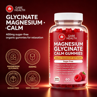 Suplemen Magnesium Glycinate Calm Gurny 400mg Bebas Gula Rasa Raspberry untuk Relaksasi Otot, 60 Gummies untuk Dewasa OEM