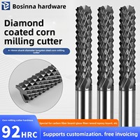 Fresa de carburo recubierta de diamante para desbaste de laminados fenólicos, PCB, placas de epoxi y fibra de carbono, fabricada en China