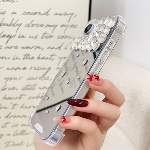 Elettroplaccatura specchio trucco Blingbling cristallo diamante copertura d'angolo antiurto per iPhone 16E per <span class=keywords><strong>Samsung</strong></span> S25EDGE telefono cellulare - Product Image 6