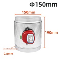 Régulateur de débit d'air électrique galvanisé rond isolé de 150 mm pour système de ventilation CVC