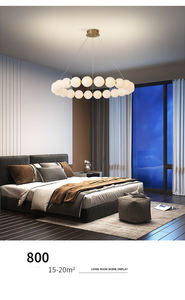 Lámpara de araña colgante de anillo moderno con <span class=keywords><strong>luz</strong></span> nueva, lámpara LED, colgante de bola blanca, iluminación interior - Product Image 6