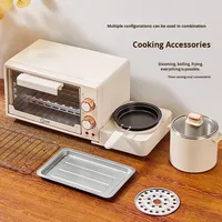 Four à petit-déjeuner en métal Xiaobeizhu 2-en-1 Tout-en-un Multifonctionnel Mini cuiseur vapeur Cuisson Friture Rôtissage 11-20L