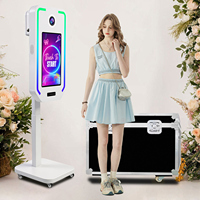 Cabina de Fotos Selfie Eléctrica con Diseño Único y Pantalla Táctil de 21.5 Pulgadas, Cámara DSLR, para Fiestas