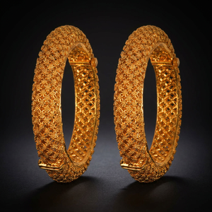 Gold Plated <b>Copper</b> Alloy Antique Classic Women's <b>Bangles</b> for Wedding & Anniversary-13480 - Product Image 3