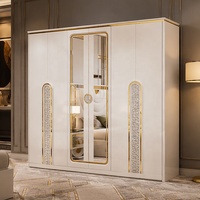 Armoire de Chambre Luxe en Bois avec Miroir, Grand Rangement, Haute Qualité, Style Moderne