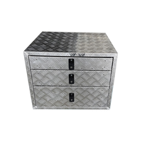 Boîte à outils de chargement supérieure pour semi-remorque KMB FZ-TB1-44 en aluminium, polie, étanche, antichoc, anti-poussière, design carré 20x20 pouces, à gaz