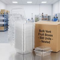 Boîte à gâteau écologique en PET transparent 142x105x75mm 160x120x75mm avec trous de ventilation respirants pour sandwichs, pain, salades de fruits