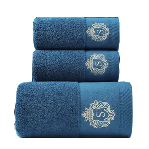 2023 nuovo prodotto all'ingrosso addensare ricamo 100% cotone asciugamano per il viso da bagno per la casa Hotel Private Label accettabile