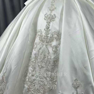 Lscm79 Satin <b>Wedding</b> Dress New Style Bridal French Luxury Trailing Main Yarn Fugitive Princess Jancember - Product Image 6