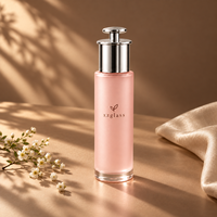 Emballage cosmétique en verre givré de luxe avec logo personnalisé, directement de l'usine, pour sérum et huile essentielle, flacon compte-gouttes à bouton poussoir
