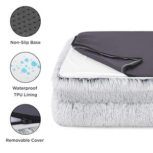 <span class=keywords><strong>Coussin</strong></span> <span class=keywords><strong>de</strong></span> canapé-lit pour <span class=keywords><strong>chien</strong></span> <span class=keywords><strong>de</strong></span> compagnie gris <span class=keywords><strong>haut</strong></span> <span class=keywords><strong>de</strong></span> <span class=keywords><strong>gamme</strong></span> en velours pour sommeil profond avec fond antidérapant. - Product Image 3