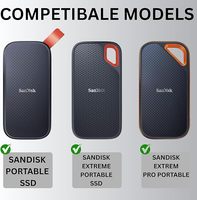 Étui rigide en EVA compatible avec les SSD externes portables SanDisk Extreme Pro/SanDisk Extreme 500 Go 1 To 2 To - Petit étui de protection