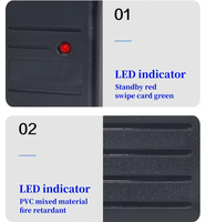 Lecteur de cartes étanche 125 kHz Wiegand 26/34, contrôle d'accès, indicateur LED, lecteur de proximité RFID