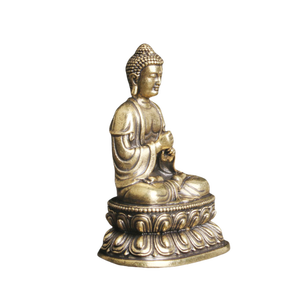Patung kuningan tua yang dibuat Retro dari Buddha matahari yang besar - Product Image 3